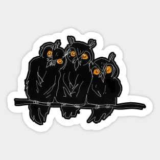 Orange-eyed owls Sticker